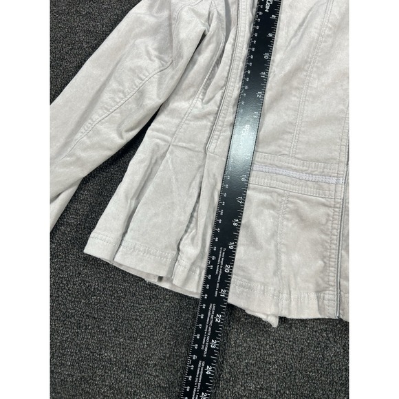 New White House Black Market Velvet Peplum Jacket Women's 6 Gray Preppy Stretch - Picture 6 of 6